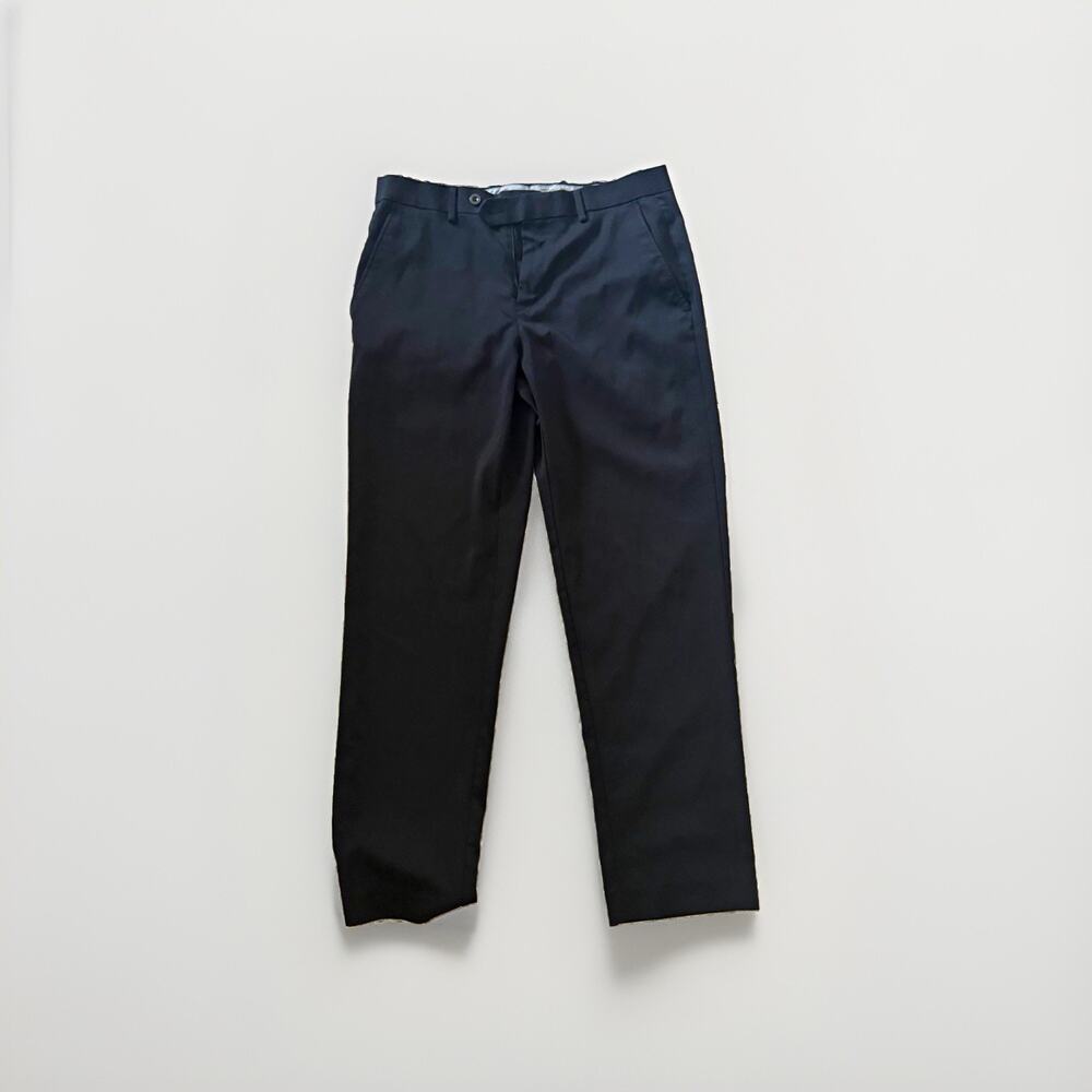 Michael Kors Men's Black Dress Pants 32W Twill Straight Leg Flat Front Pockets